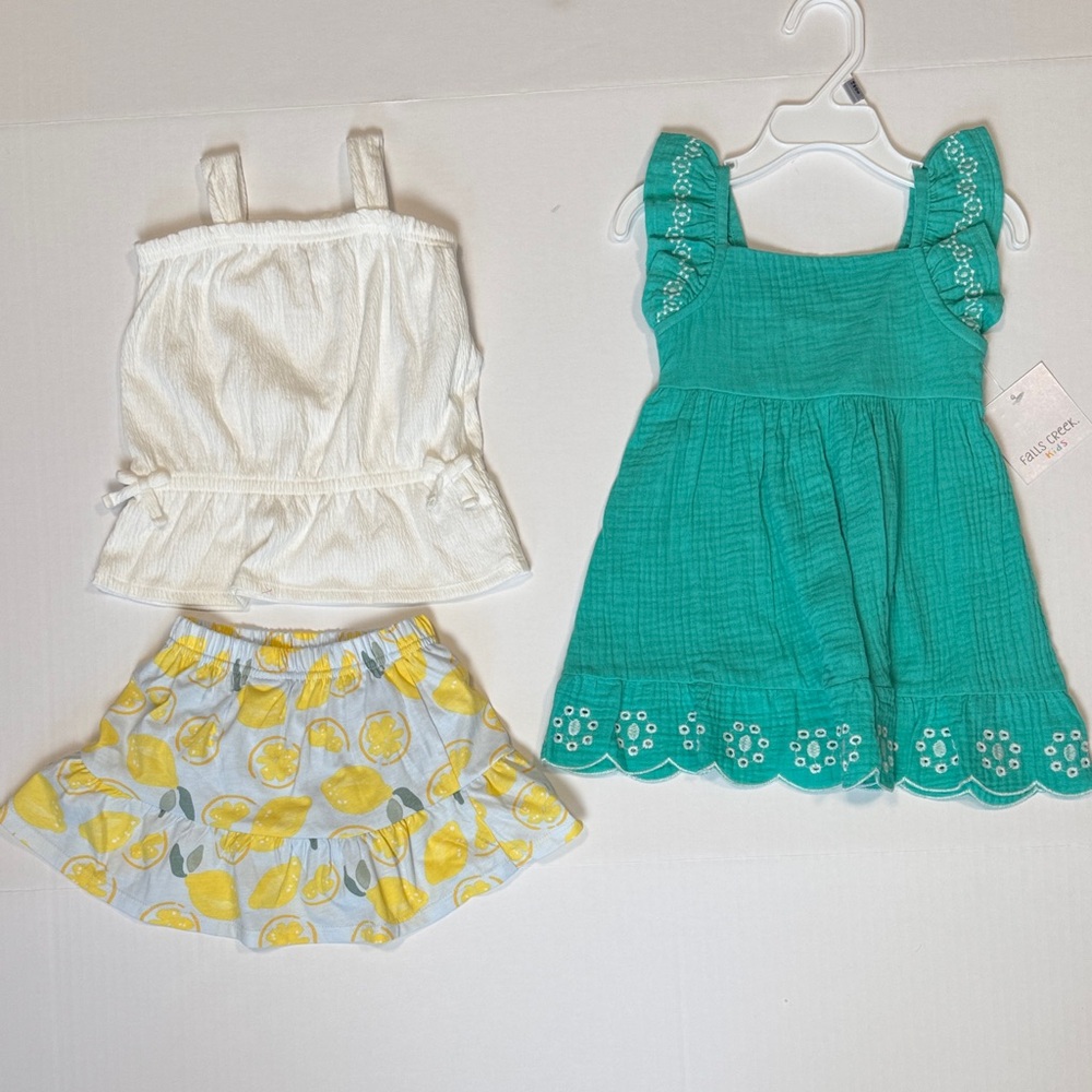 Carter's White and Teal Kids Matching Set